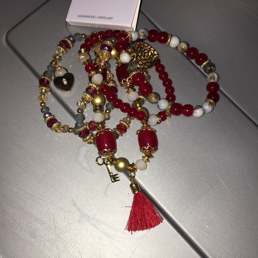 Handmade bracelet with added charms